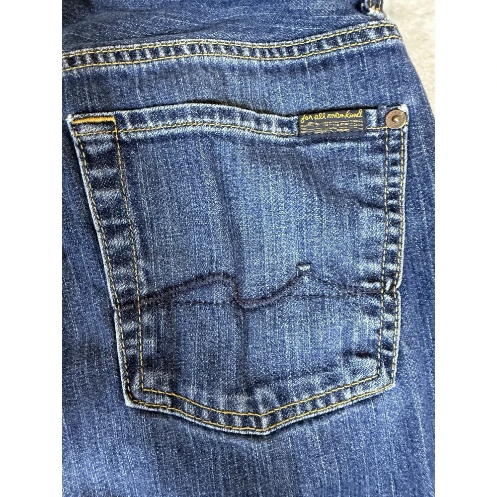 7 For All Mankind Standard Jeans Mens 30x30 Blue Denim Button Fly Straight Leg